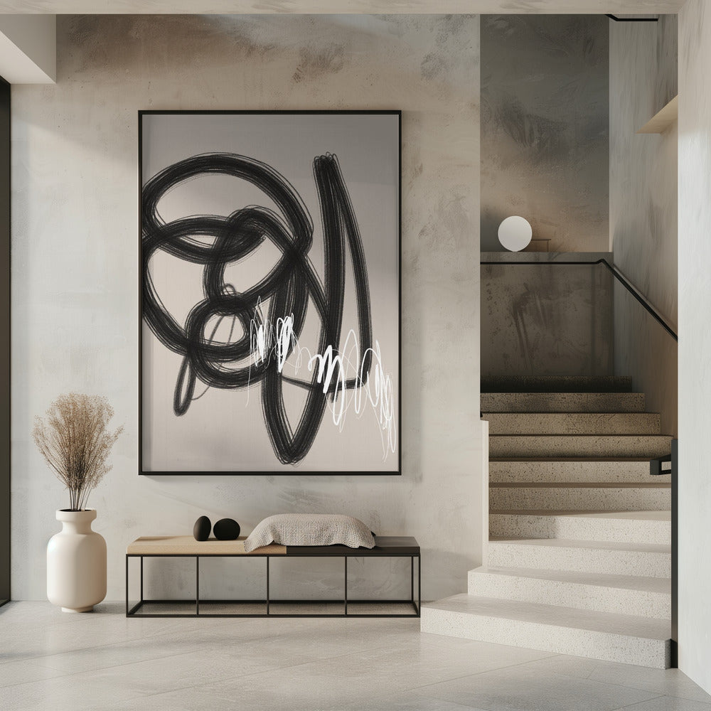 Sweeping Black and White Lines | Poster