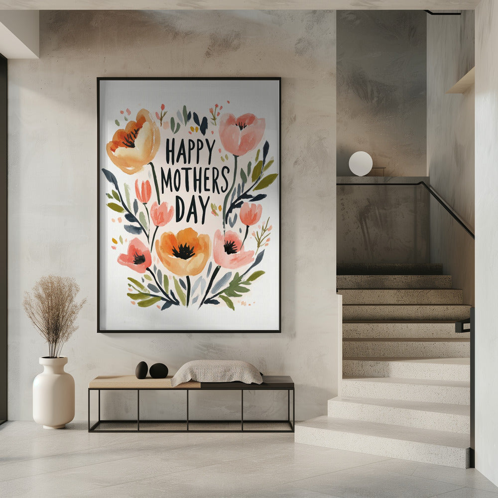 Floral Mother's Embrace | Poster