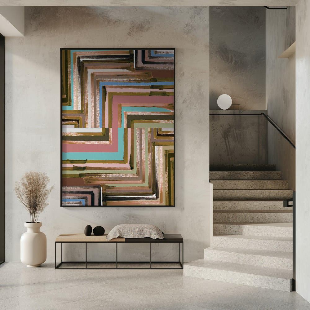 Rectangle of Zig Zag Lines No2 | Poster