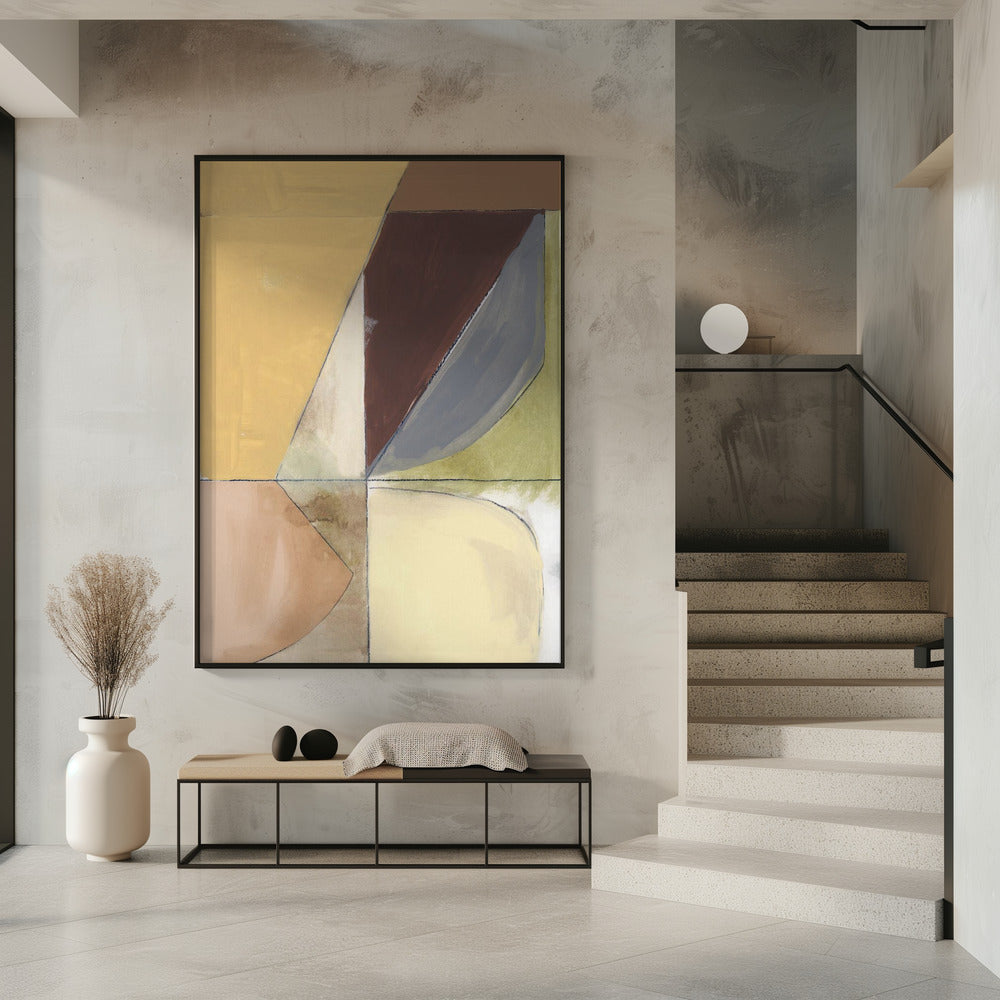 Dusty Pink Yellow Abstract No2 Art Print | Poster