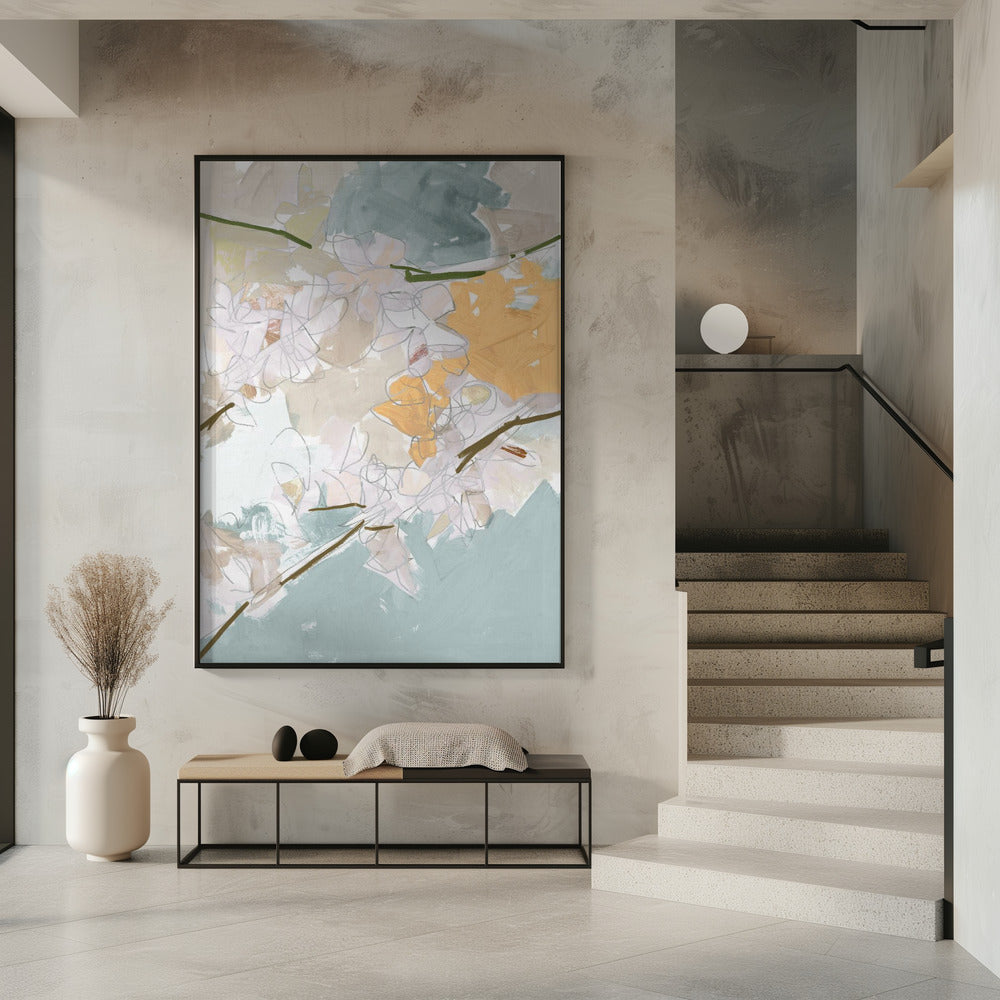 Romantic Pastel Flowers Print | Poster