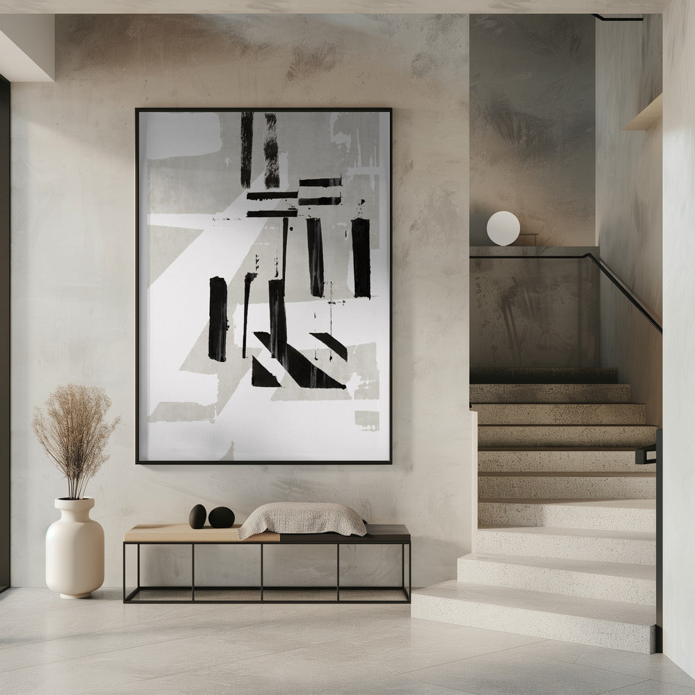 Grey & Black Art Print No 1 | Poster