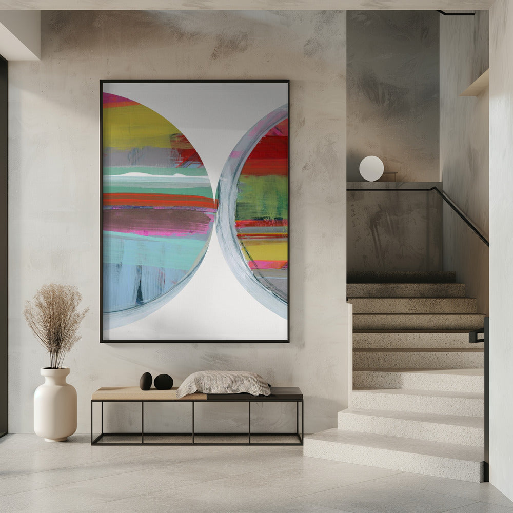 Abstract Stripes & Circles No 2 | Poster
