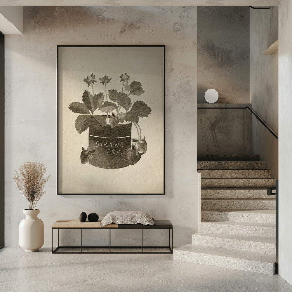 Vintage strawberry plant | Poster