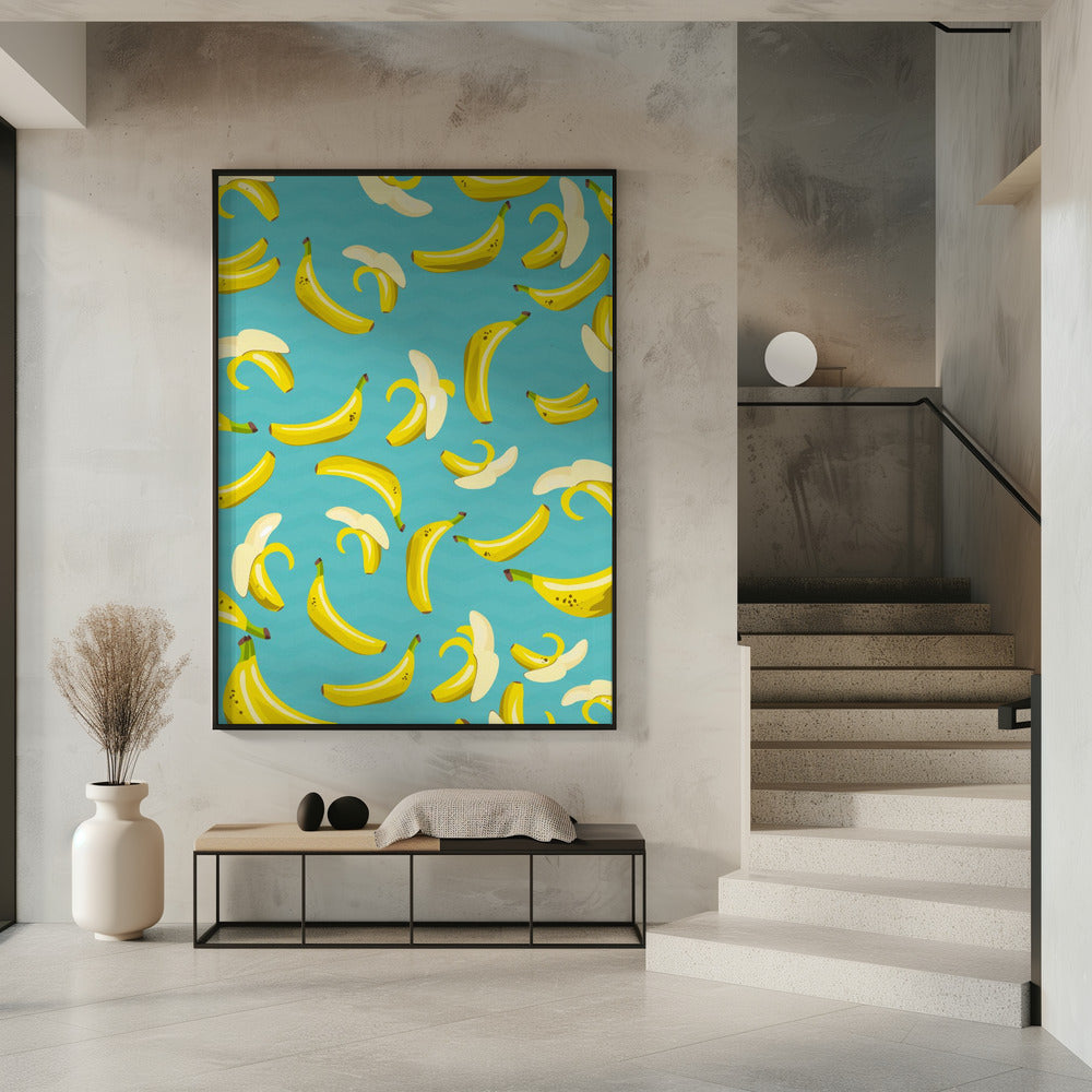 Playful Pattern Of Yellow Bananas | Poster