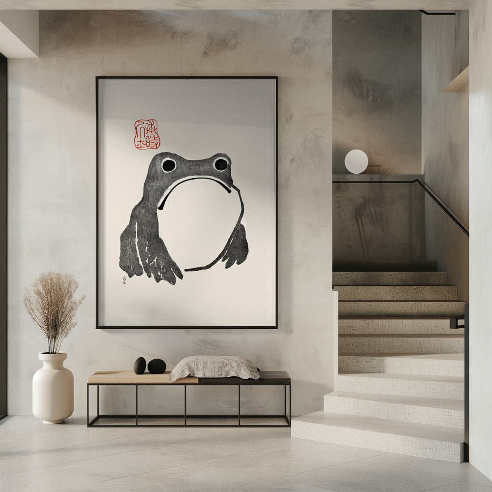 Grumpy Frog I Black | Poster