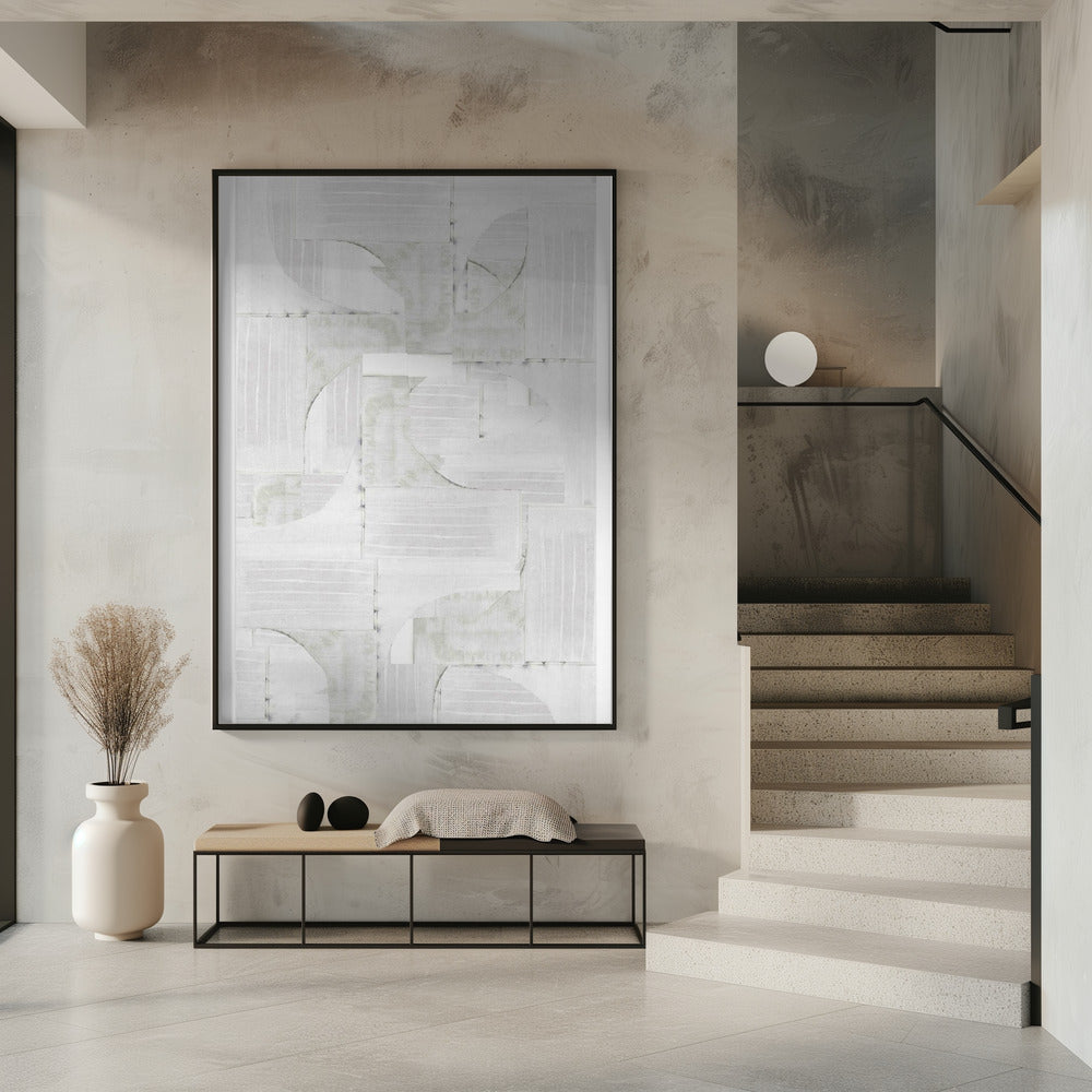 Geometric White Shapes | Poster
