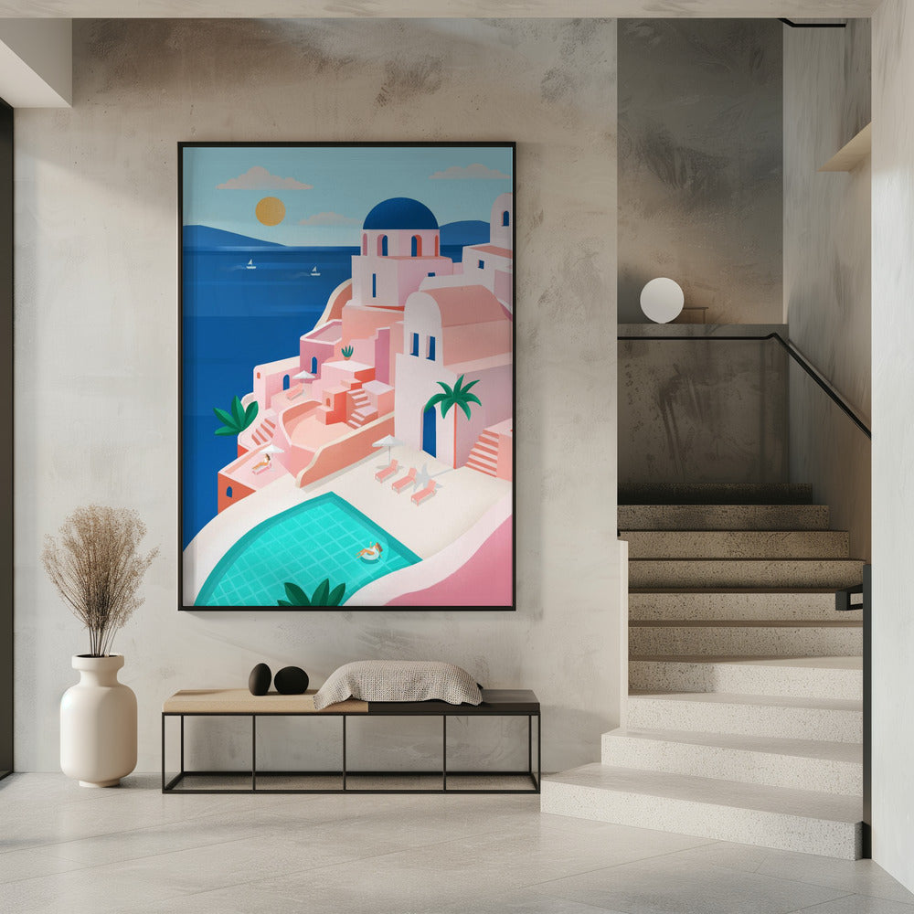 Tranquil Mediterranean Coastal Scene | Poster
