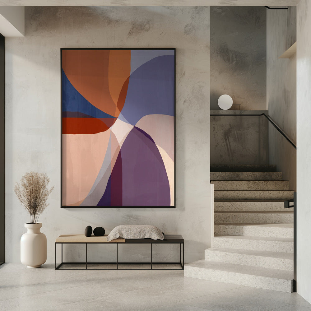 Organic Forms in Earthy and Blue Tones | Poster