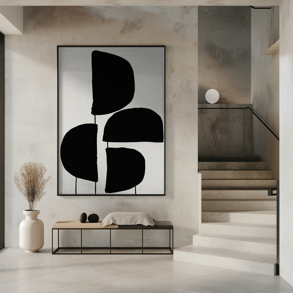 Minimalist Black Abstract Forms | Poster