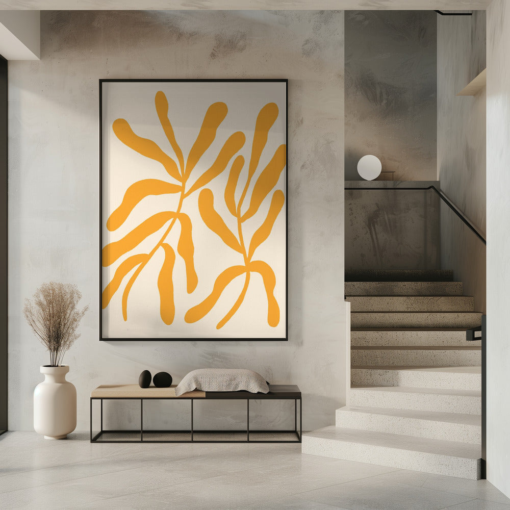 Yellow Leaf Silhouettes | Poster