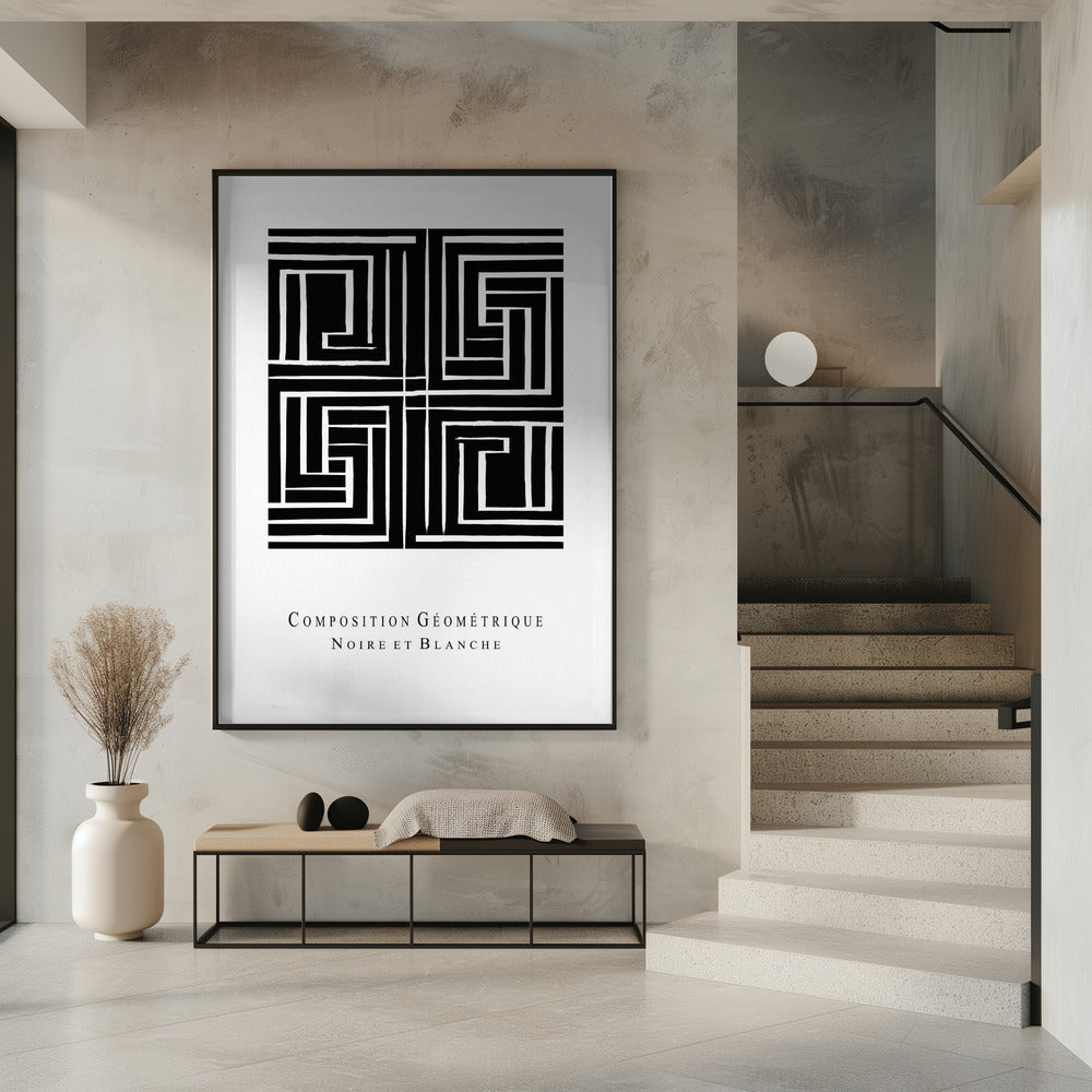 Composition Géométrique Noire et Blanche | Poster