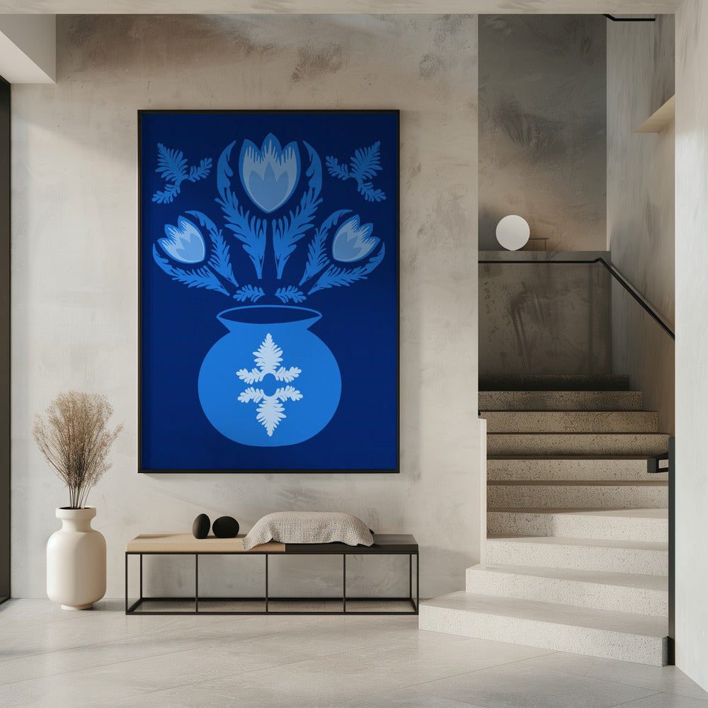 Lumnious Blue Tulips | Poster
