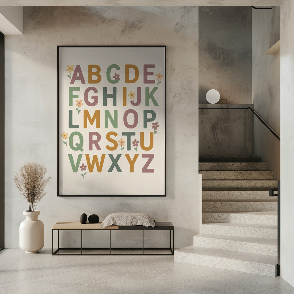 Floral Alphabet Joy | Poster