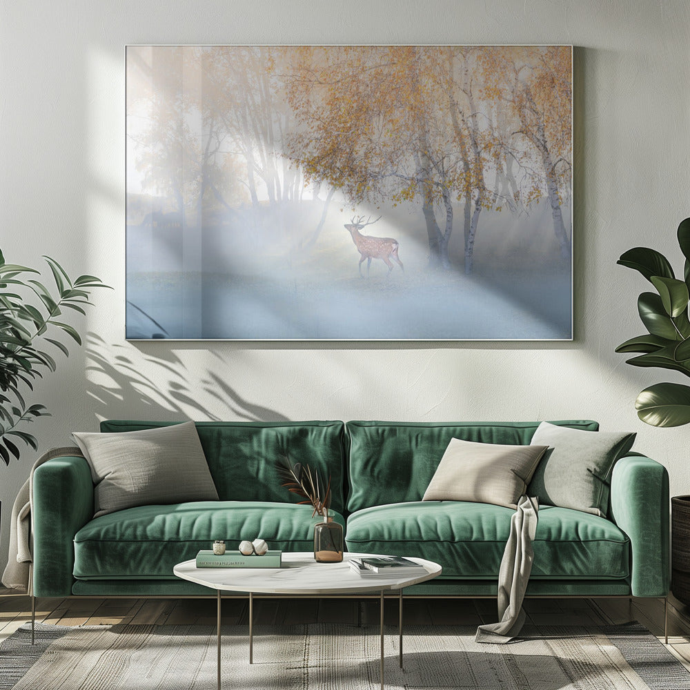 Elk Lost in Mist | Canvas