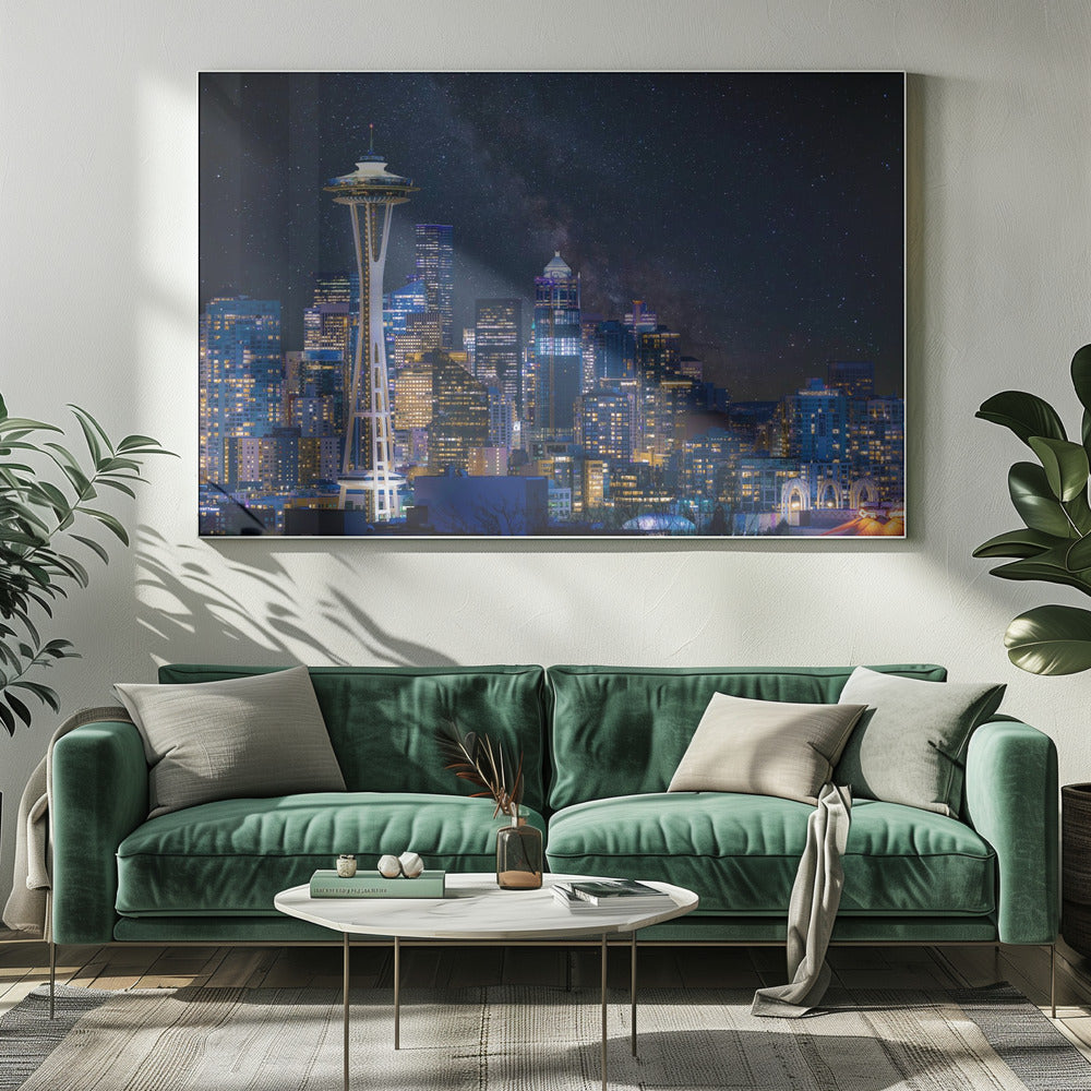 Night at Seattle | Canvas