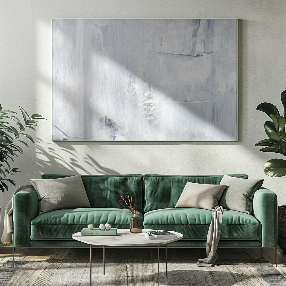Brushstrokes In Soft Gray And White Tones | Canvas