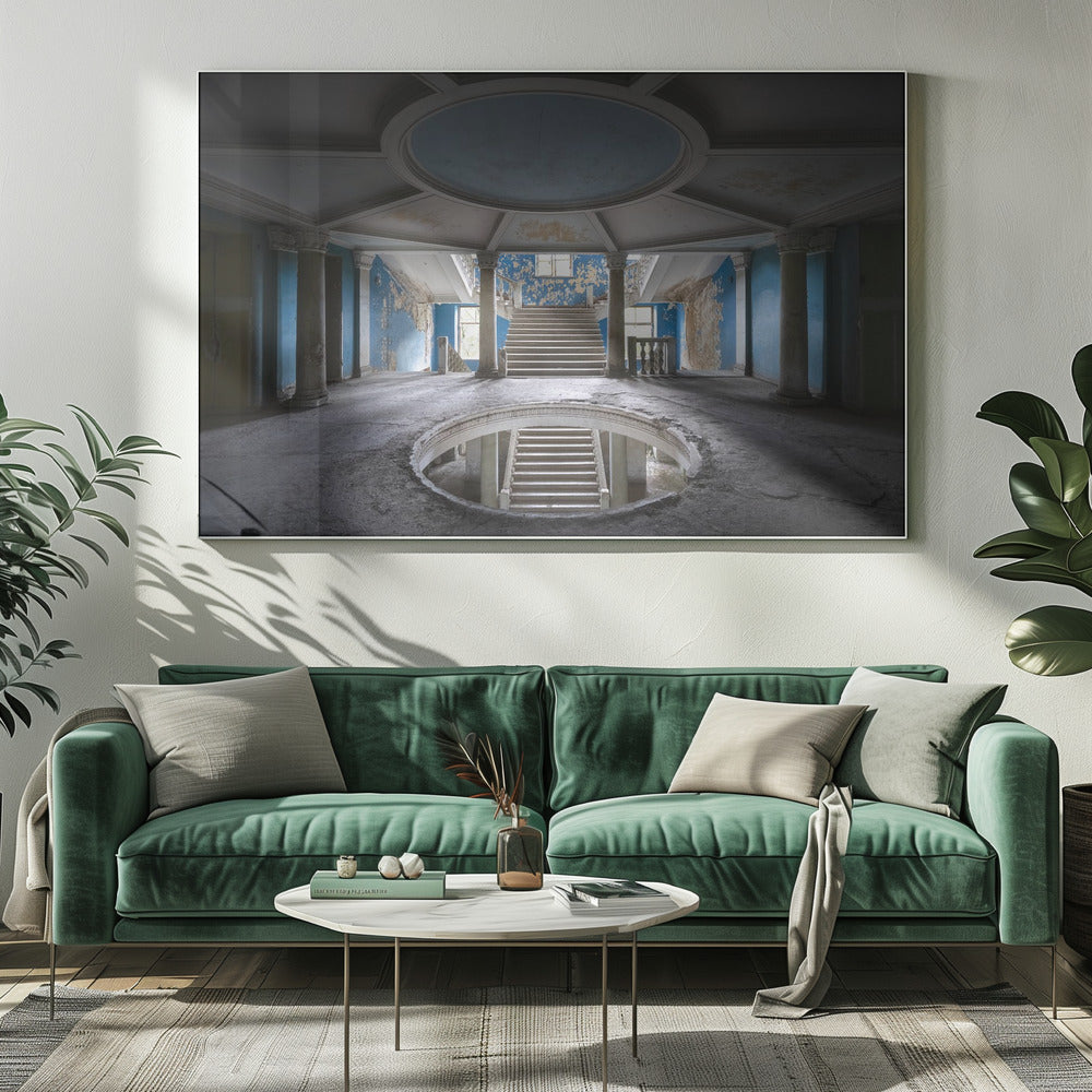 Dark Blue Staircase | Canvas