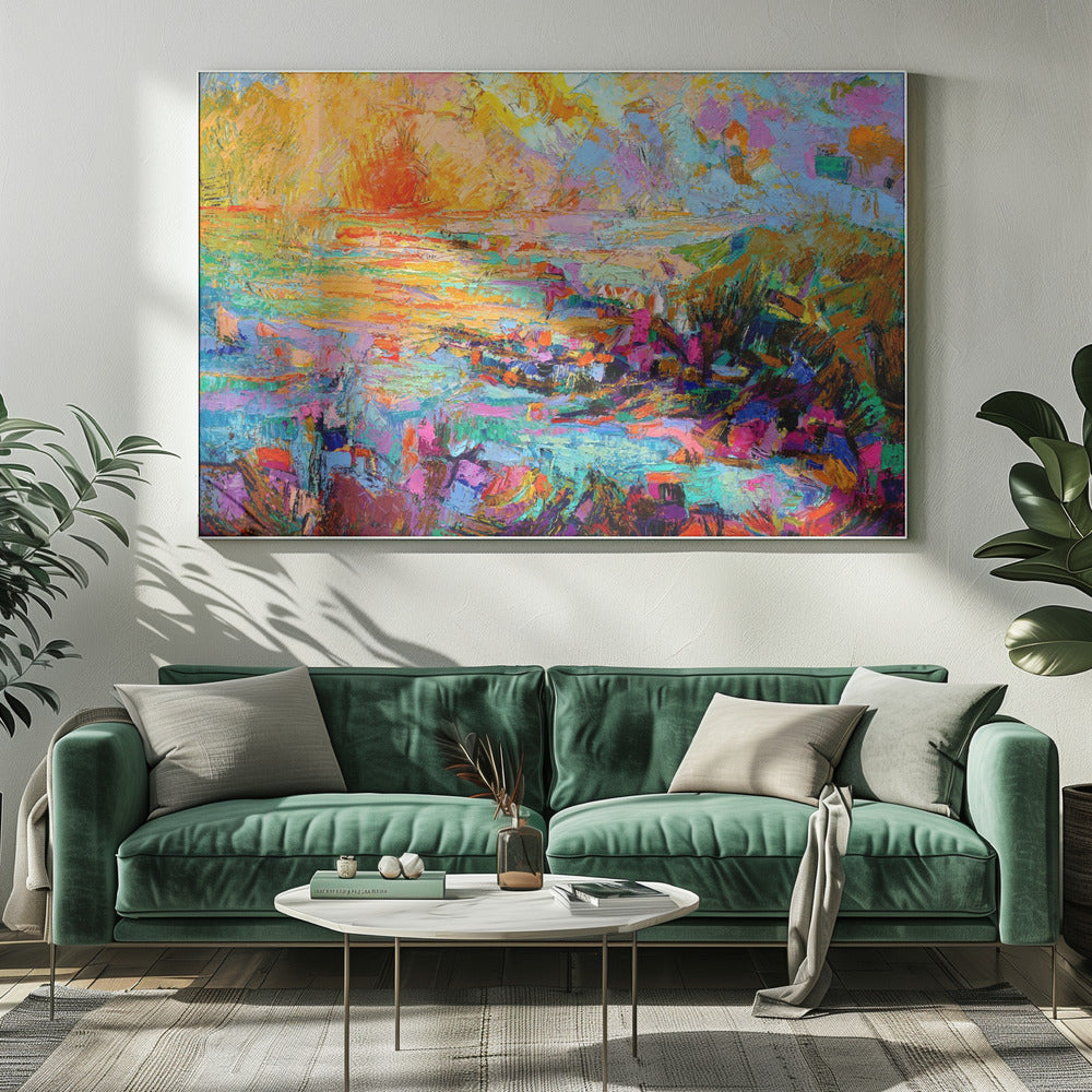 Sunset Over A Vivid Landscape | Canvas