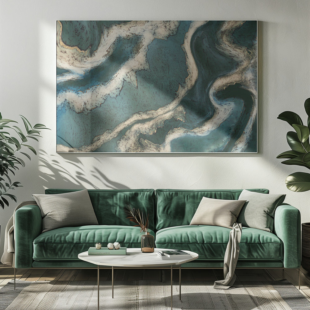 Alcohol Ink Green Gold | Canvas