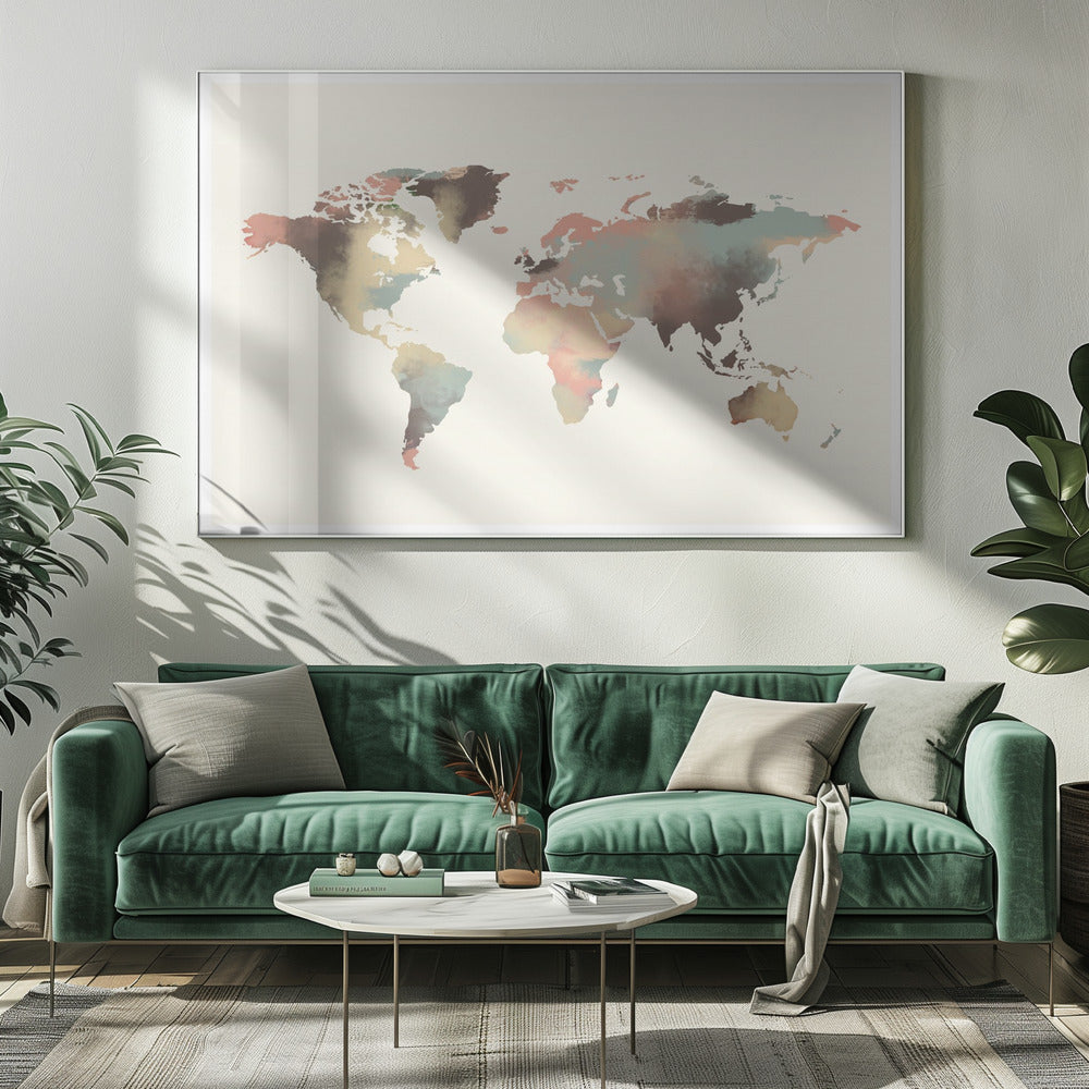 Watercolor World Map | Canvas