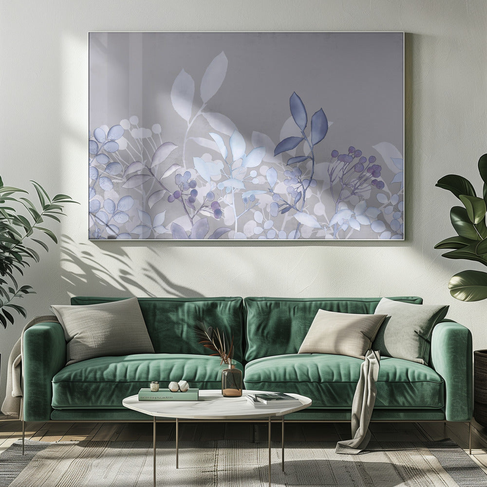 Watercolor Pastel Garden Blue | Canvas
