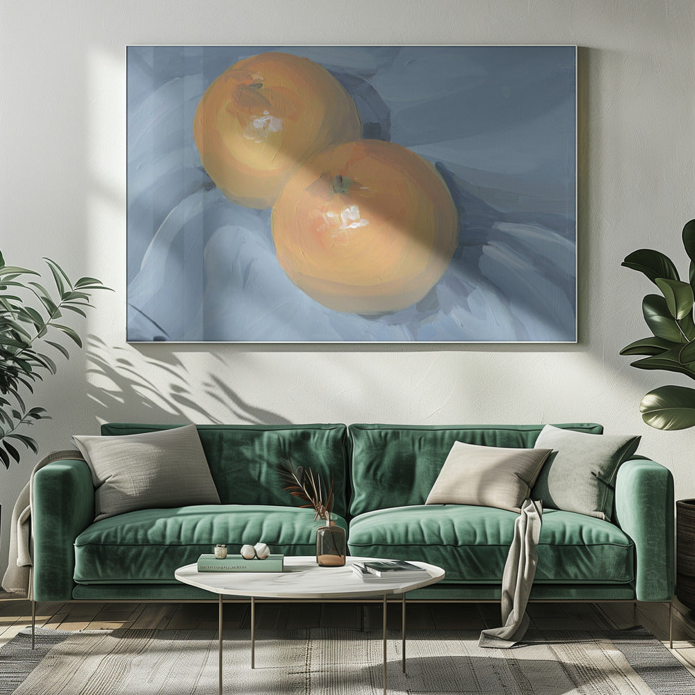 Oranges on Blue | Canvas