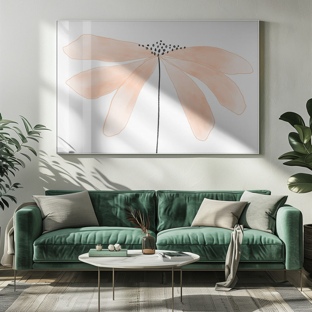 Delicate Peach Color Flower with Petals | Canvas