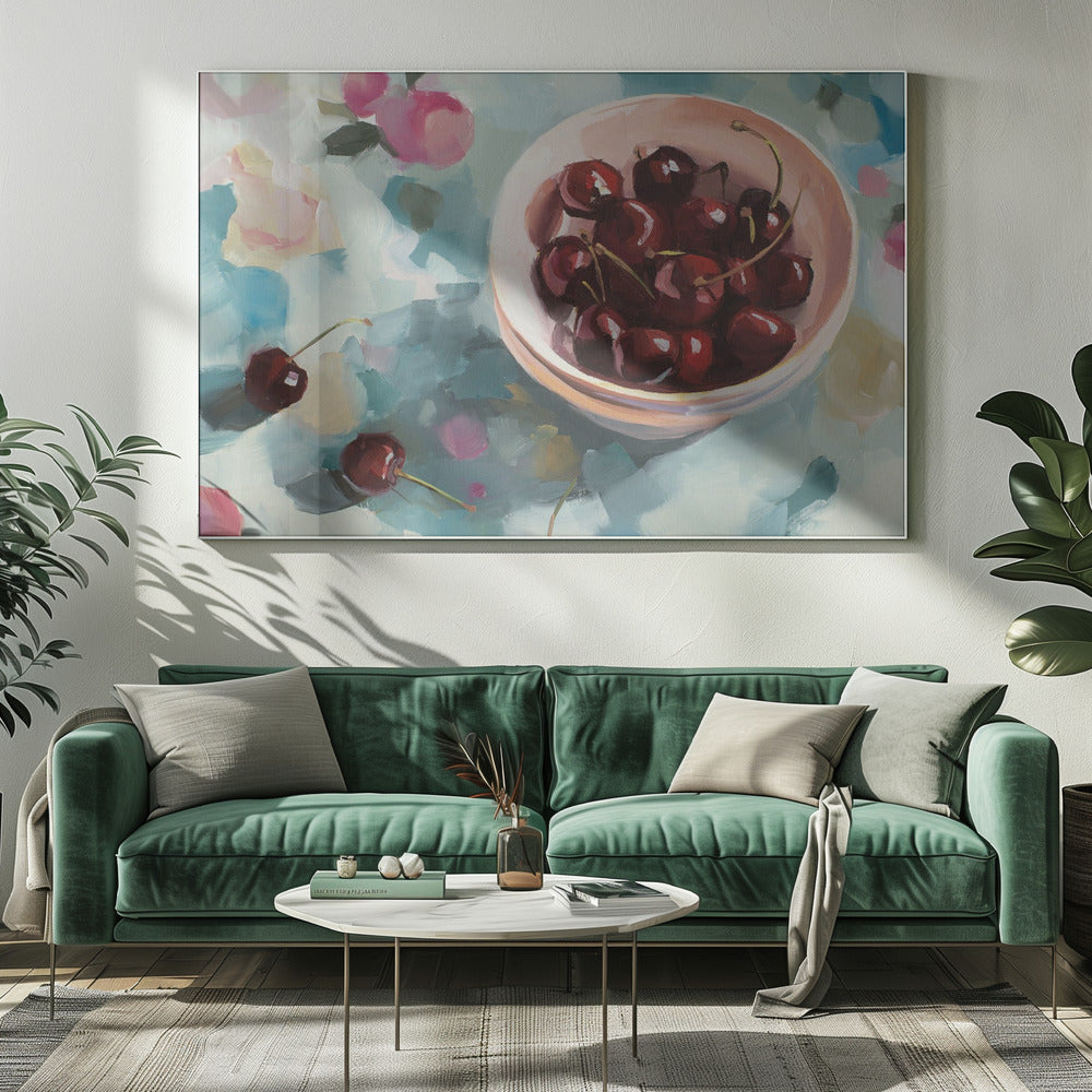 Cherries On Tablecloth | Canvas