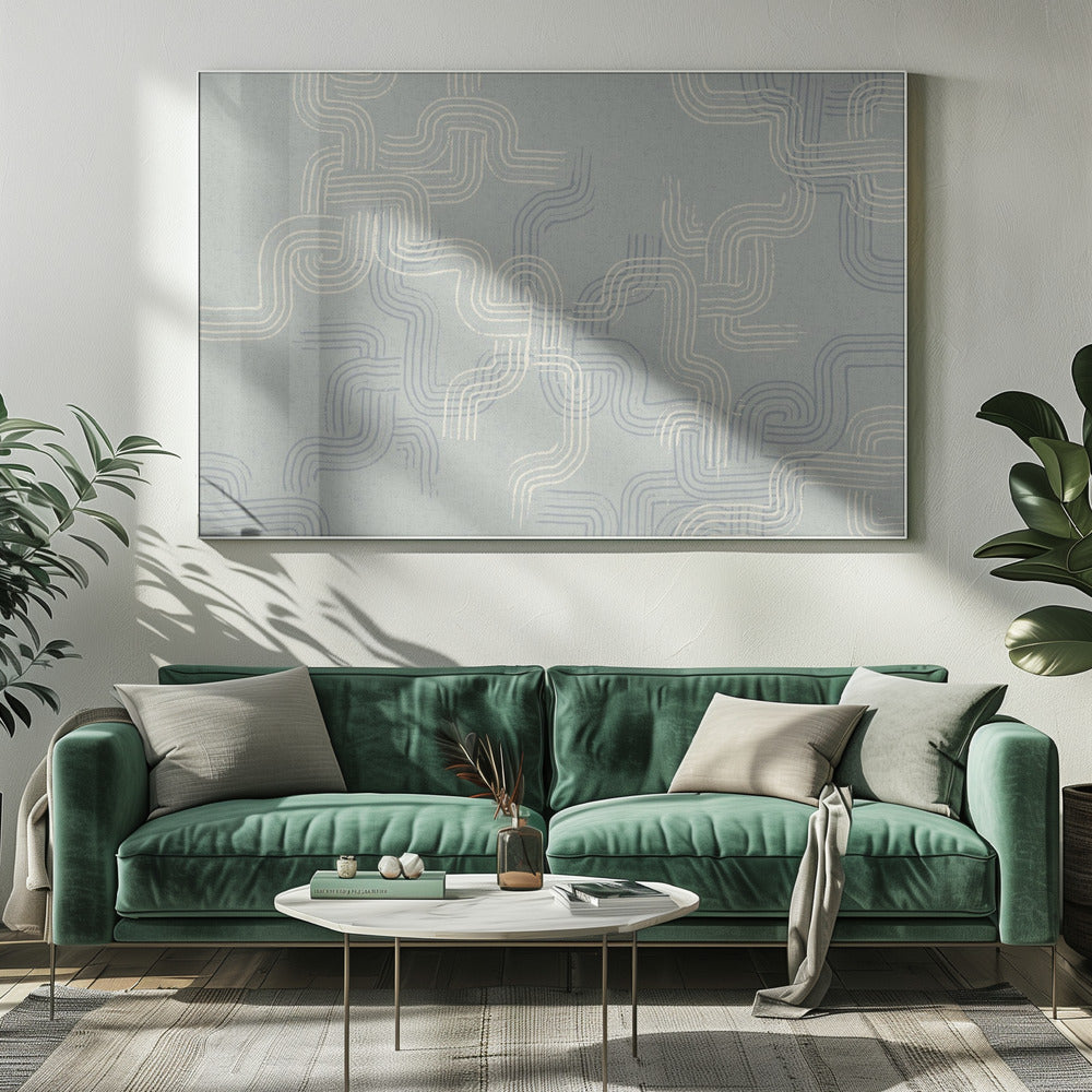 calming essentials traces concrete blue | Canvas