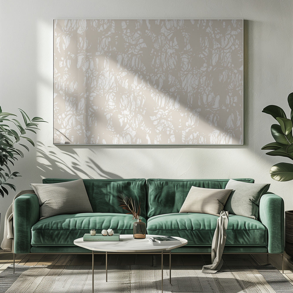 Abstract Ink Swirls Beige 1 | Canvas