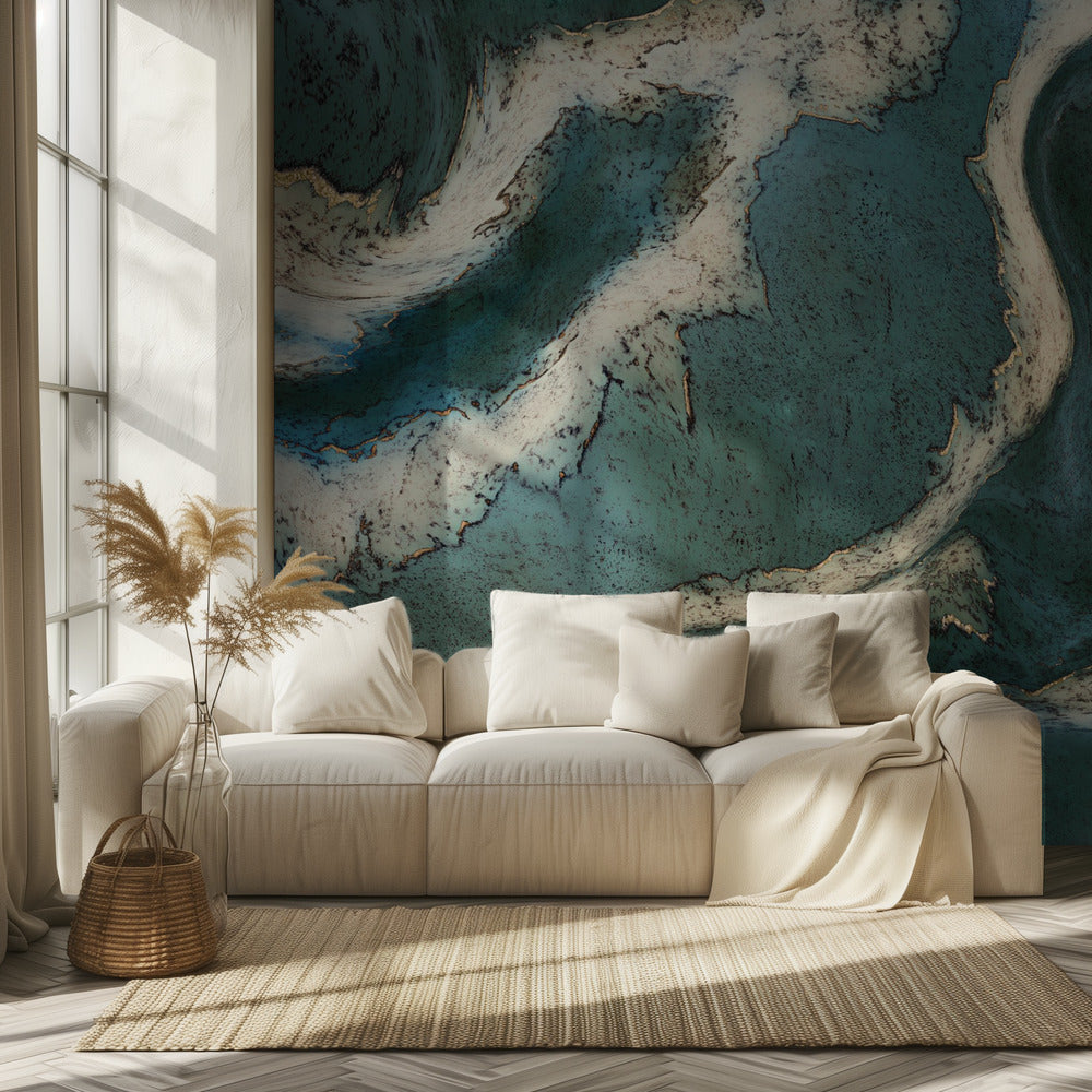 Alcohol Ink Green Gold | Wallpaper