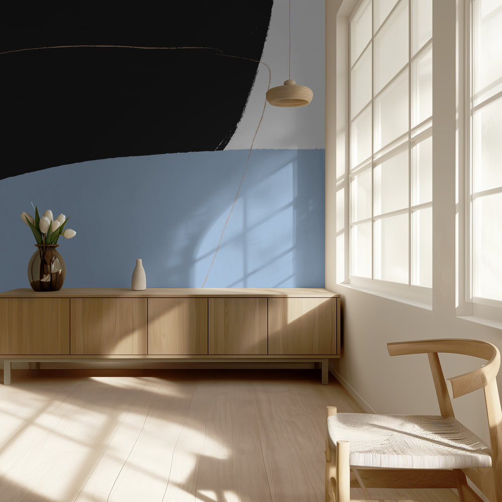 Interwoven Contrast Black Bold Meets Blue Soft | Wallpaper