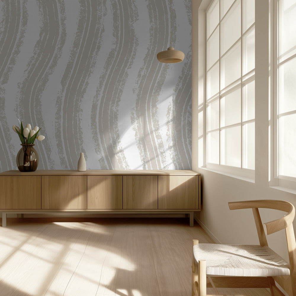Textured Beige Lines With Rhythmic Pattern | Wallpaper