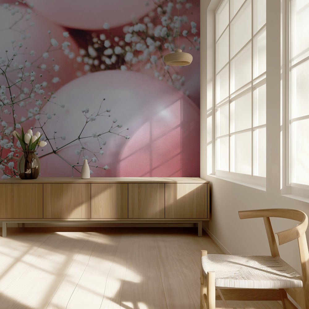 Pink Balloons with Flower | Wallpaper