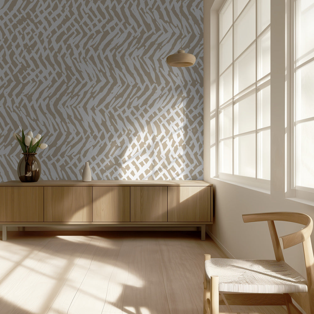 Marks Organic Stripes Texture Beige I | Wallpaper