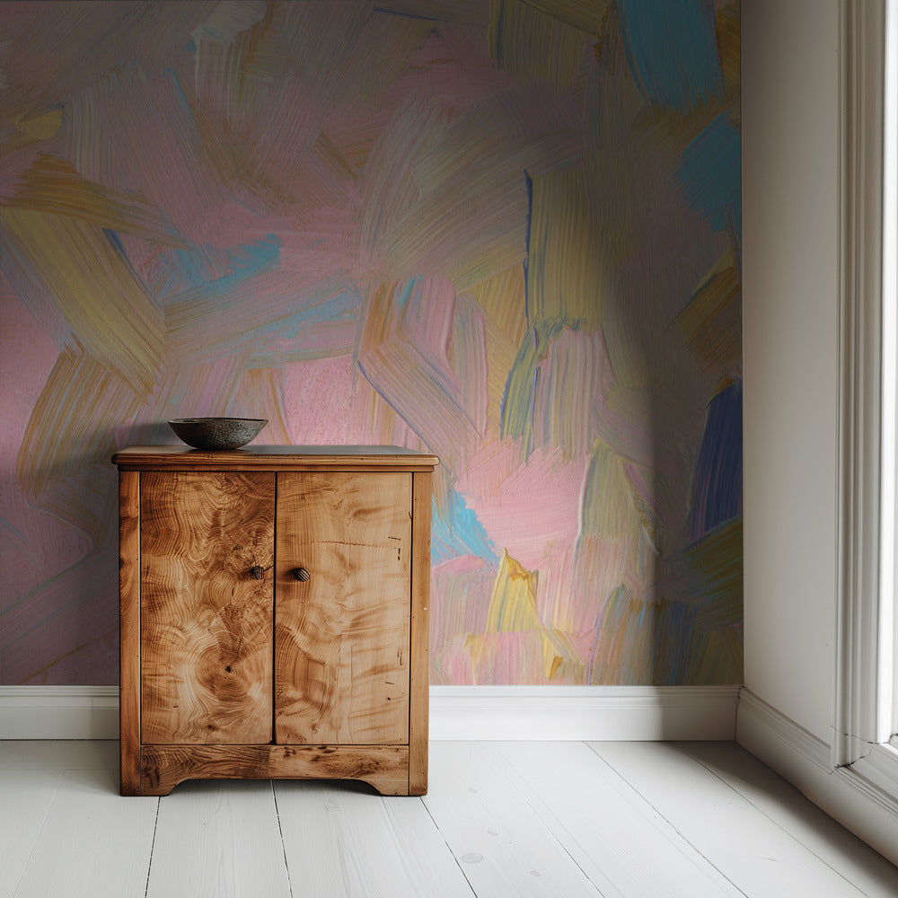 Vibrant Brushstrokes in Pastel Hues | Wallpaper