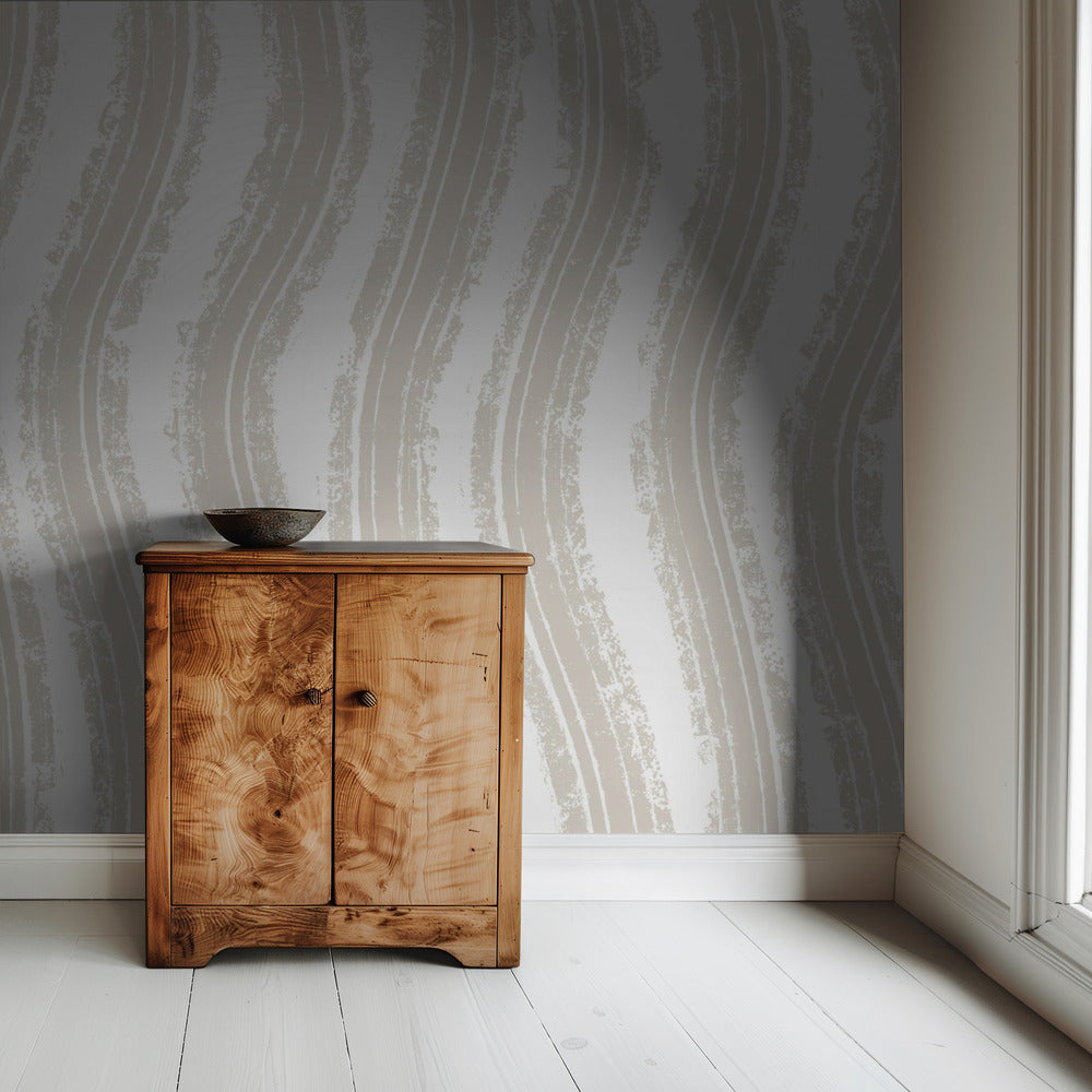 Textured Beige Lines With Rhythmic Pattern | Wallpaper