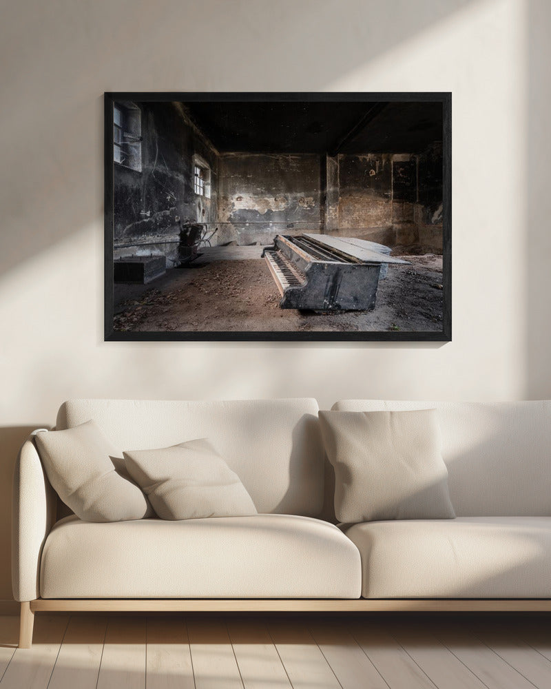 Piano in Burned Garage | Canvas