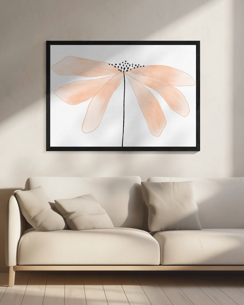 Delicate Peach Color Flower with Petals | Canvas