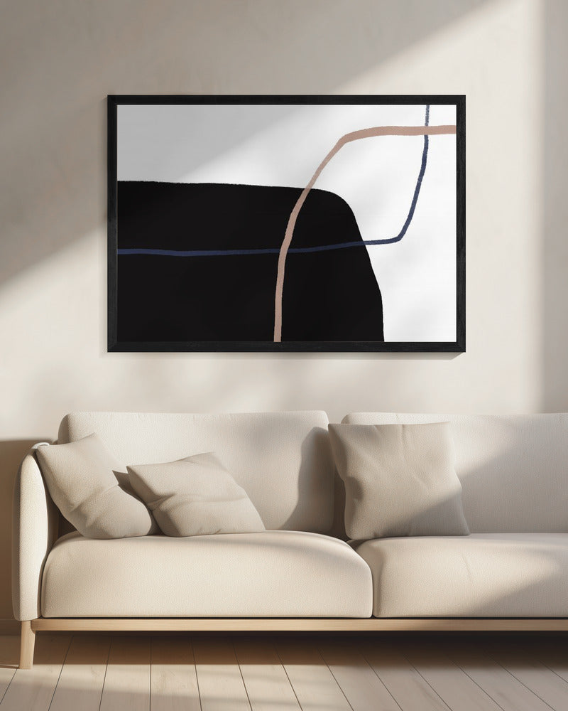 Intersecting Lines And Bold Black Shapes | Canvas