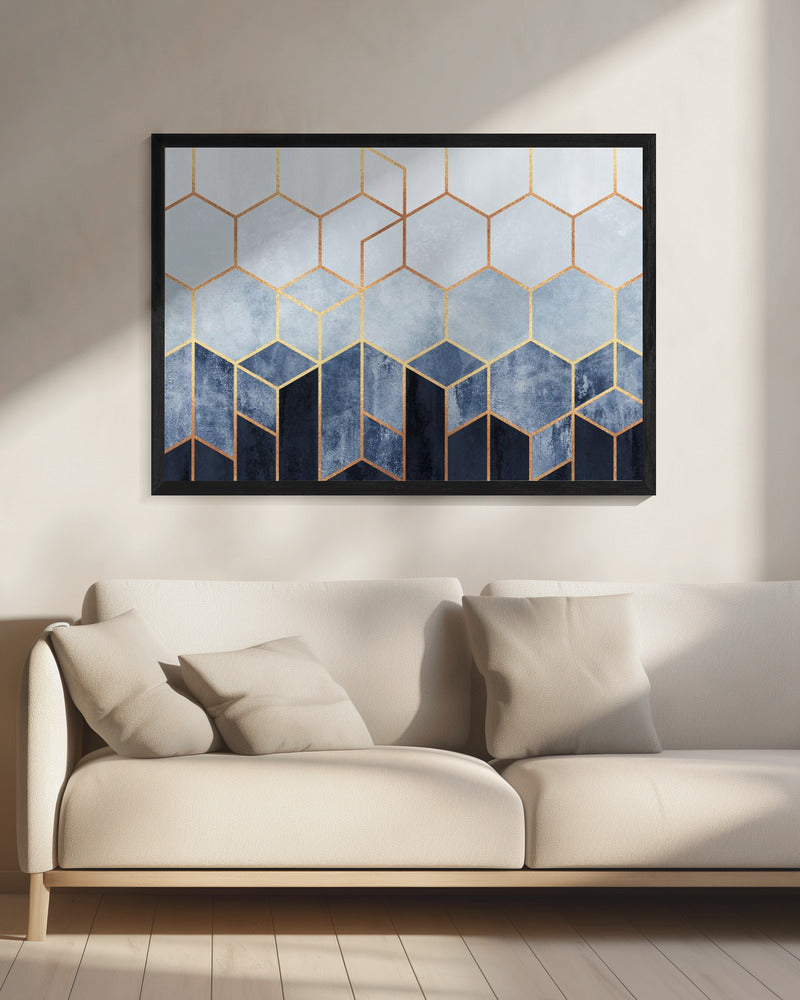 Soft Blue Hexagons | Canvas