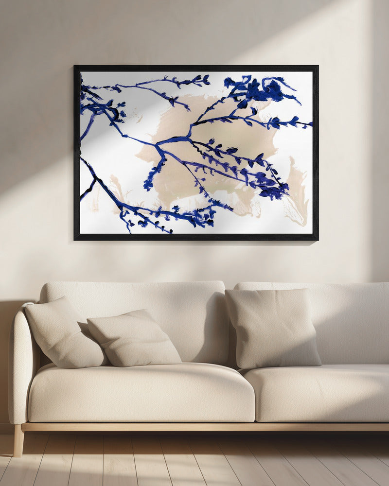 Navy Blue Blossoms On Tree Branches | Canvas