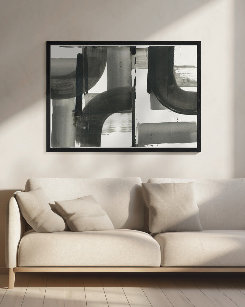 Monochrome Abstract Black Shapes 3 | Canvas