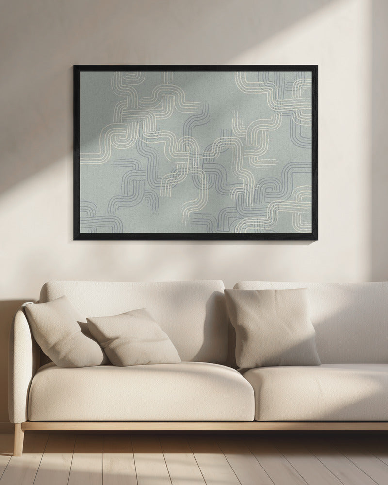 calming essentials traces concrete blue | Canvas