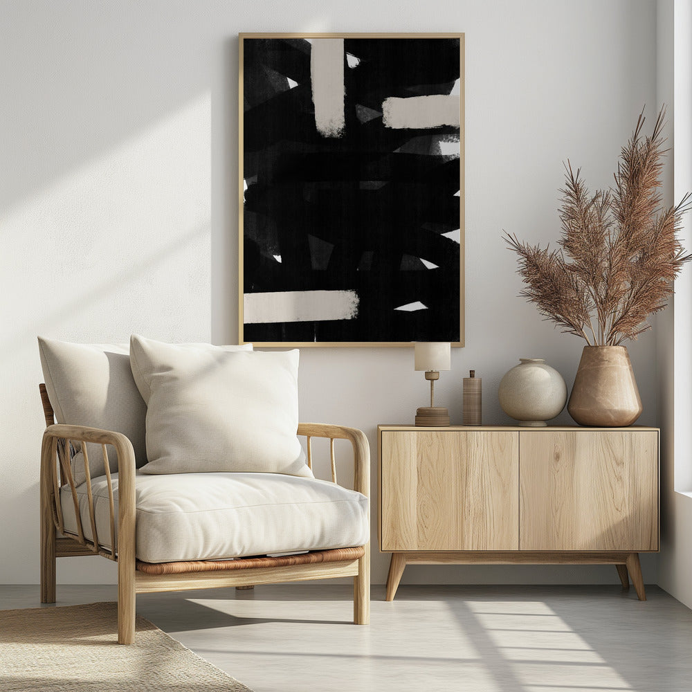 Monochrome Brushstrokes | Poster