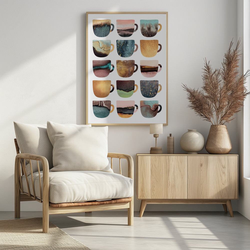 Earthy Coffee Cups | Poster