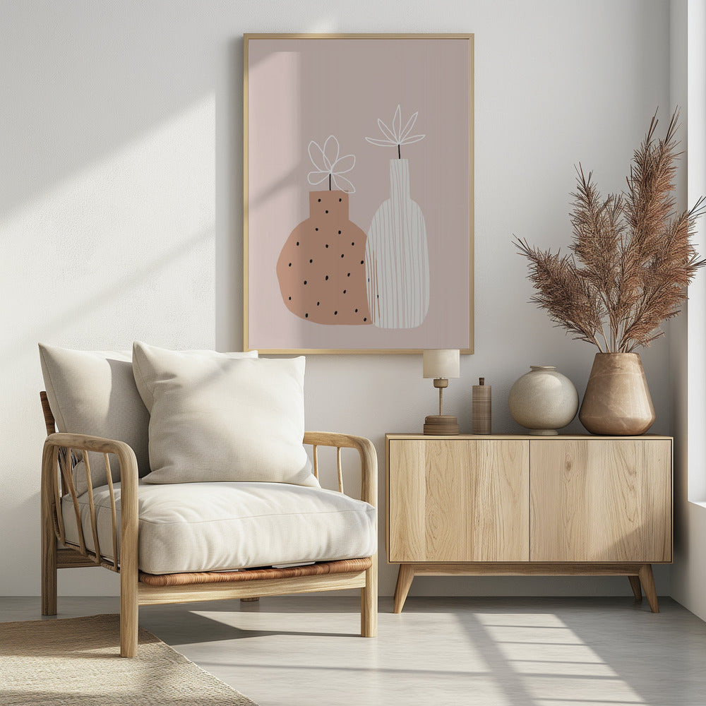 Minimal Twin Vases | Poster
