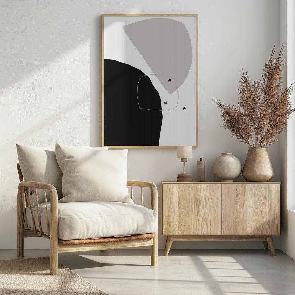 Bold Black and Gray Shapes | Poster