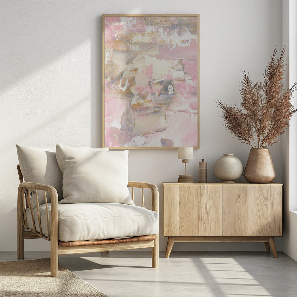 Soft Muted Pink Brushstrokes | Poster